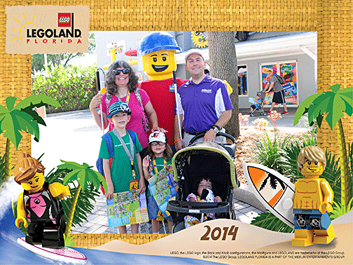Mark Riccobono; his wife, Melissa; and their children, Austin, Oriana, and Elizabeth enjoy an outing at LEGOLAND&reg;.