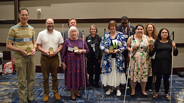 The 2023 Jacob Bolotin Award Winners with members of the Bolotin Committee: Neil Soiffer, Andy Burstein, Everette Bacon, Norma Crosby, Mary Ellen Jernigan, Peggy Chong, Donald Porterfield, Danielle Montour, Jessica Beecham, and Lindsey Yazzolino.