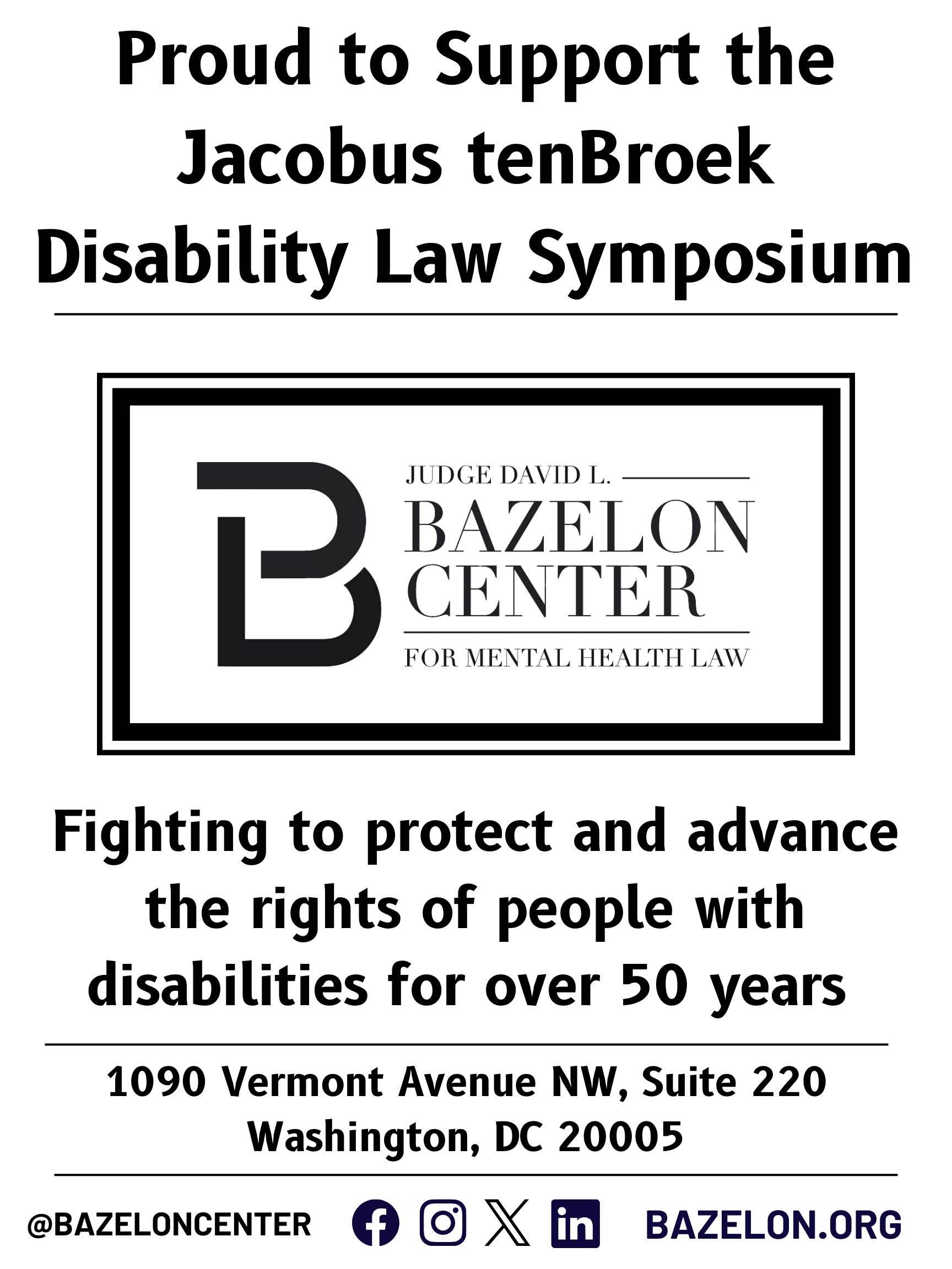 Judge David L. Bazelon Center for Mental Health Law logo