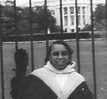 Ruby Polk in front of the White House