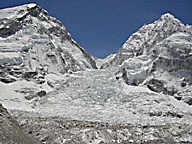 Khumbu icefall near base camp.
