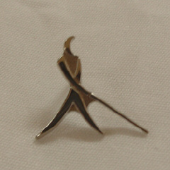 Whozit outline pin, gold, $15: silver, $10