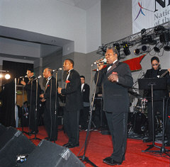 The Drifters performing in Members Hall.