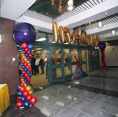 The tenBroek Library as seen from the third-floor atrium just before the celebration began.