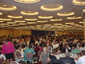 The Independence Day banquet crowd filled the Marquis Ballroom to capacity.