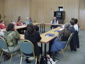 In this conference break-out session, the audience listens intently to pediatric o & M specialist Joe Cutter