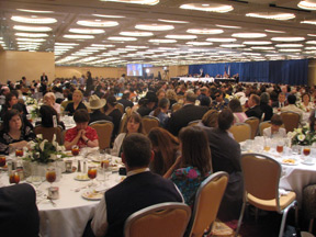 The banquet doors opened shortly before 7:00 p.m, and in a surprisingly short time everyone was seated.