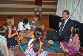 President Maurer sat down to talk with the kids at the beginning of the parent seminar.