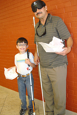 Tony Soto and his special buddy, Luis Herrera, pose for a photo at Tony&rsquo;s request.