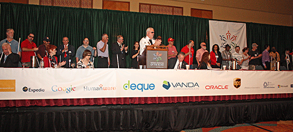 Veterans stood to be honored Friday morning at the beginning of the general session.