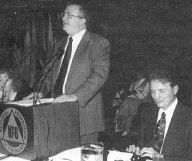 Tom Johnson addressing the Convention