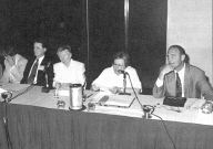 Picture of the Resolutions committee meeting. Left to right are Peggy Elliott,
Dr. Maurer, Sharon Maneki, Sheryl Pickering and Jim Gashel.