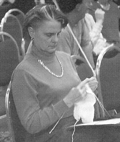Picture of Barbara Pierce knitting