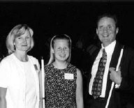 Heather Hammond with her mother Donna Jones and NFB President Dr. Marc Maurer at the 2000 convention.   Heather is one of Mrs. Culpepper's students, and her mother nominated Marlene for the Distinguished Educator Award