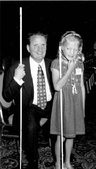 Hannah Weatherd with NFB President, Dr. Maurer, at the 2000 Convention.