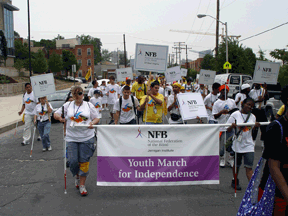 The week culminated in a Youth March for Independence through the streets of south Baltimore to the National Center for the Blind.