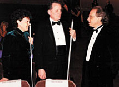 Paticia Maurer, Marc Maurer, and Ray Kurzweil chat at the black-tie dinner in Dr. Kurzweil's honor.