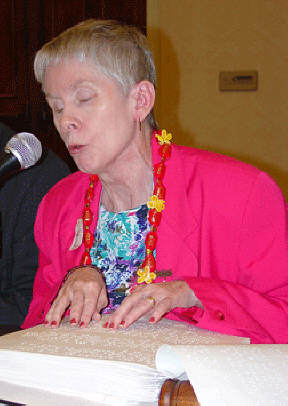 Sharon Maneki presides at the 2005 meeting of the Resolutions Committee.