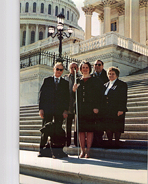 group of Federationists stand on the steps of the Capitol