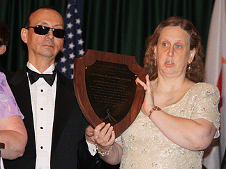 Fred and Cathy Schroeder with their plaque