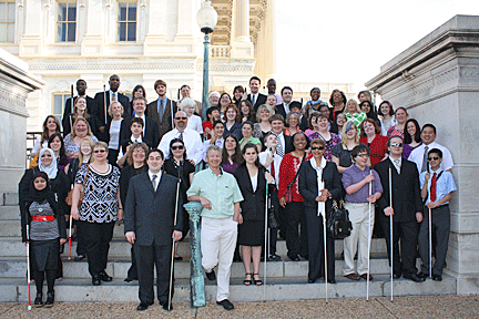 The entire LAW Program group stands on the steps of the Capitol.