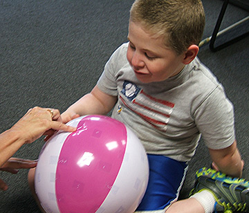 Passing around the Braille beach ball was a popular activity