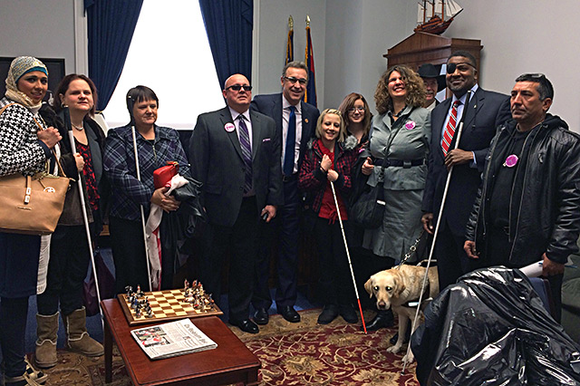 Members of the NFB of Arizona pose with Congressman Salmon in his office.