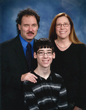 Kim Diggs stands with her husband Parnell and their son Jordan. 
