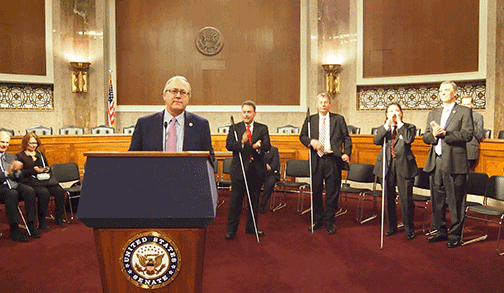 Congressman David Young pledges to sponsor the Access Technology Affordability Act.