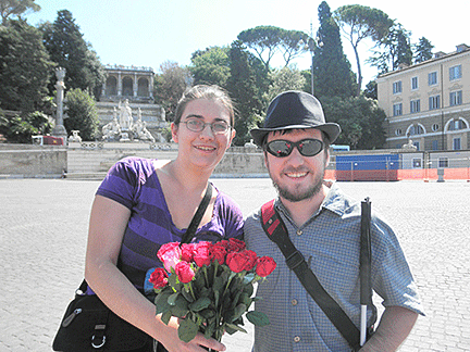 William Nutt and his wife, Hannah, at the Piazza del Popolo in Rome